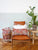 Decorative Velvet Pillow with Frills Caffe Latte