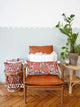 Decorative Velvet Pillow with Frills Caffe Latte