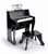 Piano With Stool Black