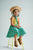 Embroidered Straw Hat Meadow Green Stripe