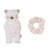 Cuddly Toy Bear With Scrunchie Ecru