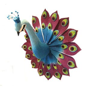 Peacock Head with Circle Feathers