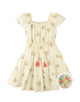 Avery Embroidered Dress With Bubble Sleeves