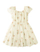 Avery Embroidered Dress With Bubble Sleeves