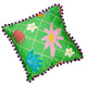 Grandma's Green Garden Pompom Cushion