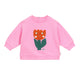 Flower Embroidery Baby Sweater Bubble Gum
