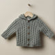 Long-Sleeved Cable Knit Cardigan Dry Green