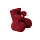 Pompom Booties Red Mouliné