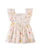 Chisa Dress With Embroidered Petal Ruffle Sleeves