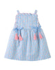 Powder Dress With Embroidered Ruffles & Bow Details