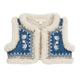 Louise Misha Librana Reversible Denim Vest Stone Blue, Cream