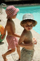 Asnou Swim Shorts Stripe Rouge
