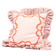 Red Bows Cushion with Ruffles