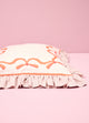 Red Bows Cushion with Ruffles