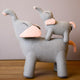 Mini and Mighty Elephants Light Grey, Light Pink
