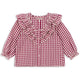 Kim Frill Blouse Sangria Butter Check
