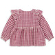 Kim Frill Blouse Sangria Butter Check