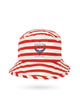 Asnou Bucket Hat Stripe Rouge