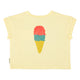 PIUPIUCHICK "Beach Bar" Baby T-Shirt Light Yellow SS26 available at SMOL