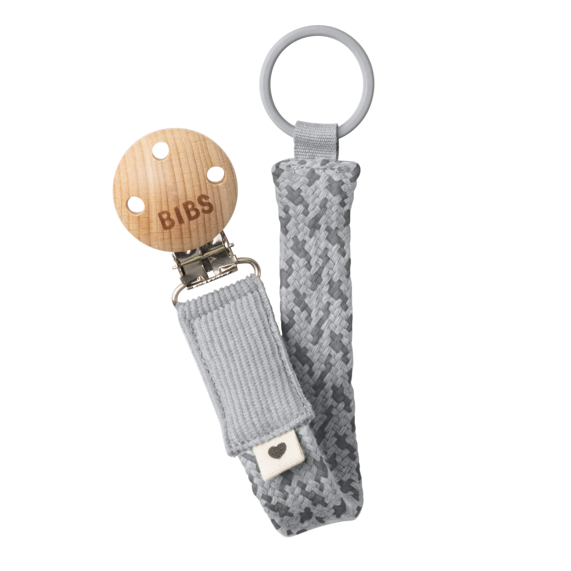 BIBS Pacifier Clip - Cloud/Iron - Global Baby