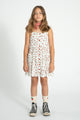 Red Flowers Short Dress Ecru