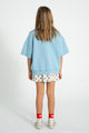 Red Hearts Short Skirt Light Blue