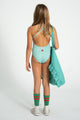 "Peace" Swimsuit Green Chekered