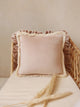 Soft Velvet Cushion with Fringe Latte