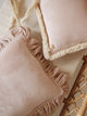Soft Velvet Cushion with Fringe Latte