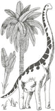 Diplodocus et Palmier - Dinosaurus /Stickers Muraux