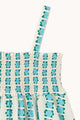 Blue Flowers Strap Dress Off White