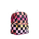 Kane Double Pocket Backpack Pink Checkboard