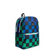 Kane Double Pocket Backpack Blue Checkboard