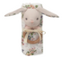 Parisian Floral Muslin Swaddle & Petit Bunny Wood Rattle Set