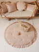 Soft Velvet Cushion with Fringe Latte