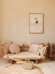 Soft Velvet Cushion with Fringe Latte