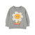 TINY COTTONS Flower Graphic Sweatshirt Medium Grey Heather