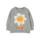 TINY COTTONS Flower Graphic Sweatshirt Medium Grey Heather