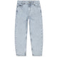 Light blue jeans on a white background