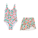 Cherries Swimsuit with Cover Up Off White