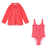 Stripes Swimsuit and Shirt Red