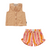 Ruffle Shorts Stripes Nectarine
