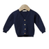 V-neck Knitted Cardigan Navy Blue