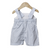 Short Dungarees Stripes Soft Blue