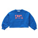 Boxy Sweatshirt Girls Logo Blue Print