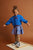 Boxy Sweatshirt Girls Logo Blue Print