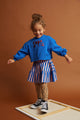 Boxy Sweatshirt Girls Logo Blue Print