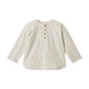 WHEAT Bjork Shirt Dark Blue Stripe, available at SMOL, Beirut