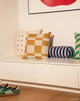 Stanley Square Linen Cushion Mustard Tiles