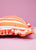 Carmine Stripes Ruffled Cushion